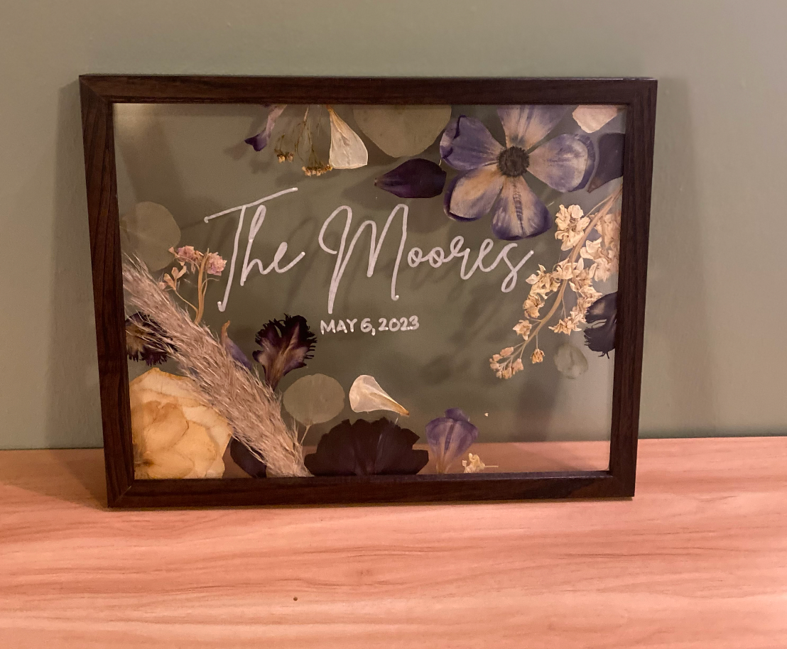 built a frame, dried, and preserved my friends bridal bouquet :  r/somethingimade